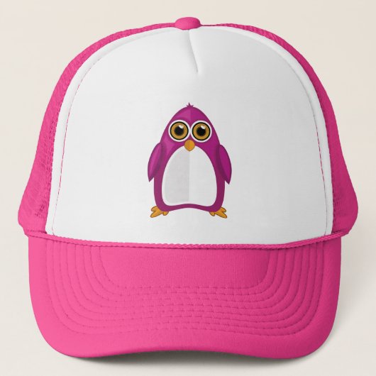 Violetter Pinguin Truckerkappe (Vorderseite)