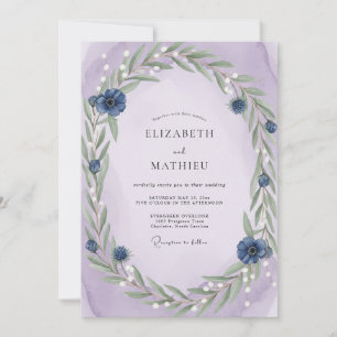 Violetter Salbeikranz Hochzeit Einladung