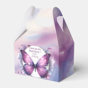 Violetter Schmetterling Baby Shower Danke Geschenkschachtel