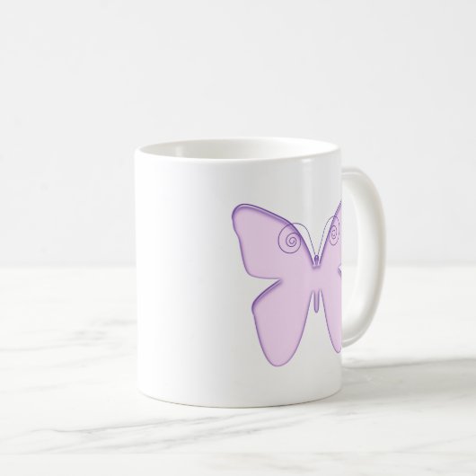 Violetter Schmetterling Kaffeetasse (VorderseiteRechts)