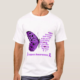Violetter Schmetterling Lupus Gesundheit Unterstüt T-Shirt