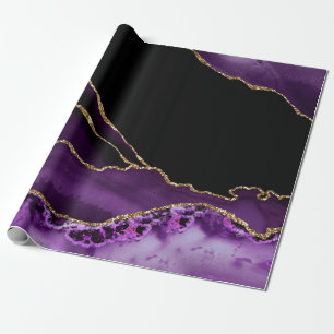 Violetter schwarzer Marmorachat dunkler Glamour go Geschenkpapier