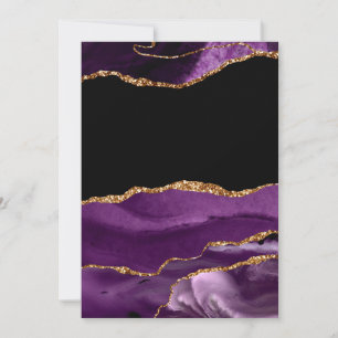 Violetter schwarzer Marmorachat Glam goldener Glit Dankeskarte
