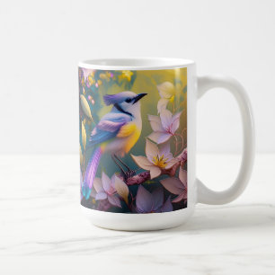 Violetter Tuffgelber Fantasie Vogel mit Brustschmu Kaffeetasse