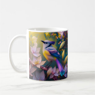 Violetter Tuffgelber Fantasie Vogel mit Brustschmu Kaffeetasse