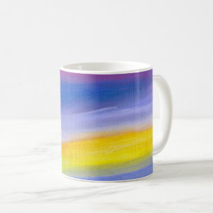 Violetter und goldener Strahl Abstrakt Kaffeetasse