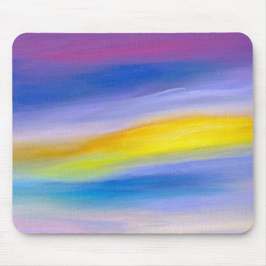 Violetter und goldener Strahl Abstrakt Mousepad (Vorne)