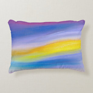 Violetter und goldener Strahlenabstract Dekokissen