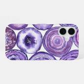 Violettes Achat-Monogramm iPhone 16 Hülle (Rückseite (Horizontal))