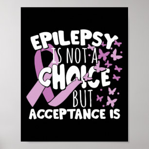 Violettes Band Epilepsie-Bewusstsein-Akzeptanz  Poster
