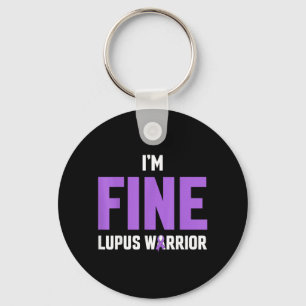 Violettes Band Ich bin okay Lupus Krieger Schlüsselanhänger