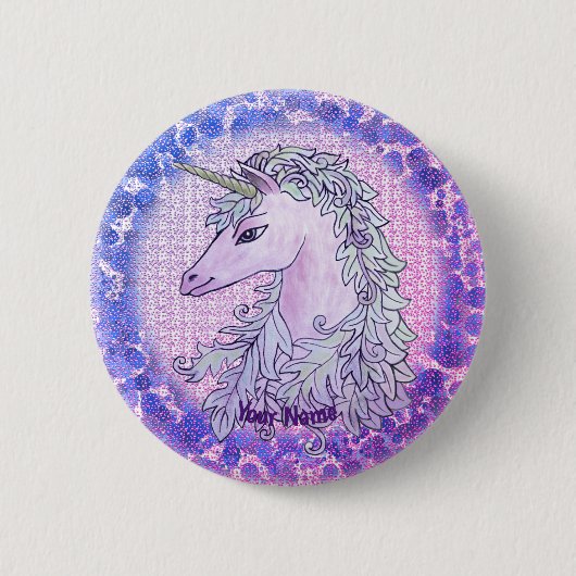 Violettes Einhorn-Abzeichen Button (Vorderseite)