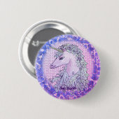 Violettes Einhorn-Abzeichen Button (Vorne & Hinten)