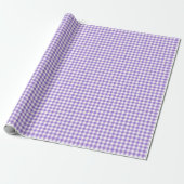 Violettes Gingham-Karomuster Geschenkpapier (Ungerollt)