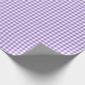 Violettes Gingham-Karomuster Geschenkpapier (Ecke)
