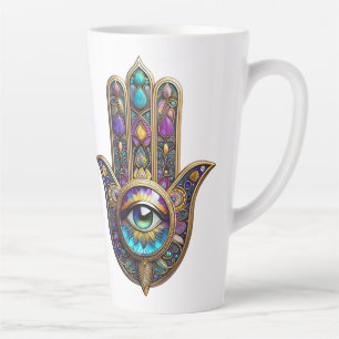 Violettes Gold Hamsa mit blau-grüner Farbe Drittes Milchtasse