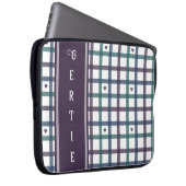 Violettes Herz-Gingham Laptopschutzhülle (Vorne Rechts)