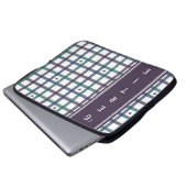 Violettes Herz-Gingham Laptopschutzhülle (Vorne Knopf)