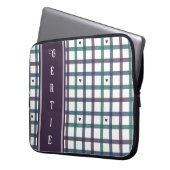 Violettes Herz-Gingham Laptopschutzhülle (Vorderseite Links)