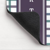 Violettes Herz-Gingham Mousepad (Ecke)