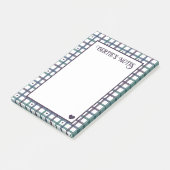 Violettes Herz-Gingham Post-it Klebezettel (angewinkelt)