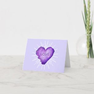 Violettes Herz mit LIEBE Dankeskarte