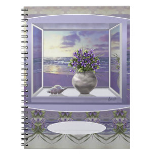 Violettes in einem Mondjar-Notebook Notizblock