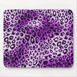 Violettes Leopard-Herz-Tierdruck-Mauspad Mousepad