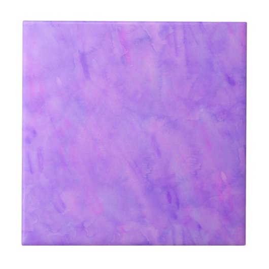 Violettes lila Watercolor-Beschaffenheits-Muster Fliese (Vorderseite)