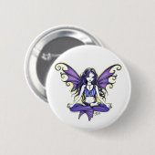 "Violettes Lotus" Yoga schicker Pinback Knopf Button (Vorne & Hinten)