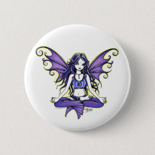 "Violettes Lotus" Yoga schicker Pinback Knopf Button