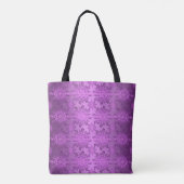 Violettes mit Blumenmuster. Monogramm Tasche (Rückseite)