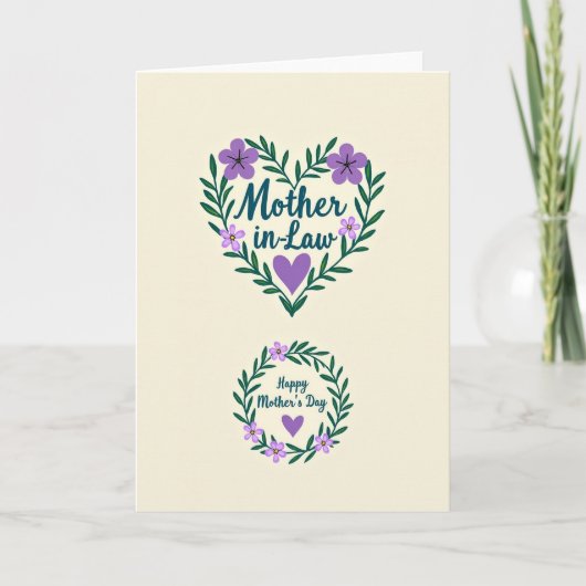 Violettes Mutterherz Karte (Vorderseite)