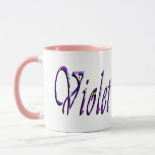Violettes Namenslogo, Tasse
