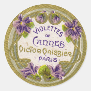 Violettes Parfüm Etikett, Paris 1900er Runder Aufkleber