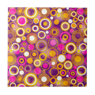 Violettes Polka-Punkt-Muster Fliese