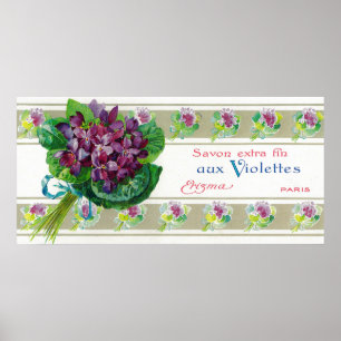 Violettes Soap LabelParis, Frankreich Poster