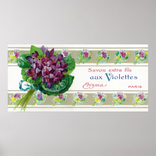 Violettes Soap LabelParis, Frankreich Poster (Vorne)