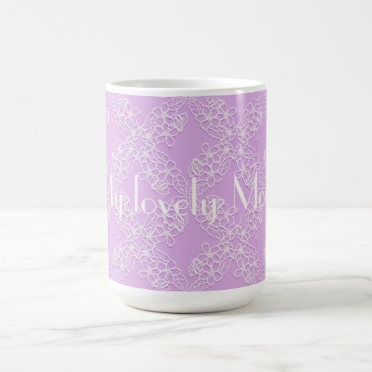 violettes Spitzemit blumenmuster Kaffeetasse (Mittel)