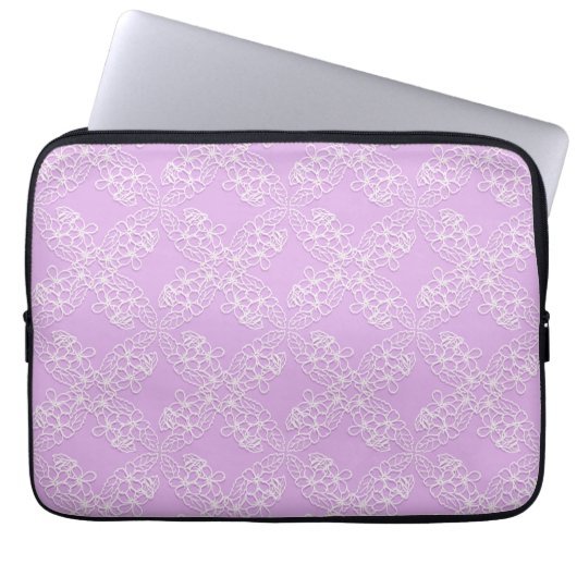 violettes Spitzemit blumenmuster Laptopschutzhülle (Vorderseite)