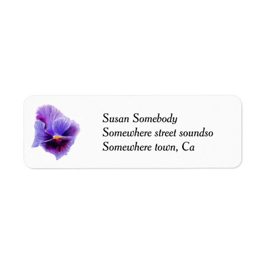 Violettes Stiefmütterchen-Rücksendeetikett (Vorne)