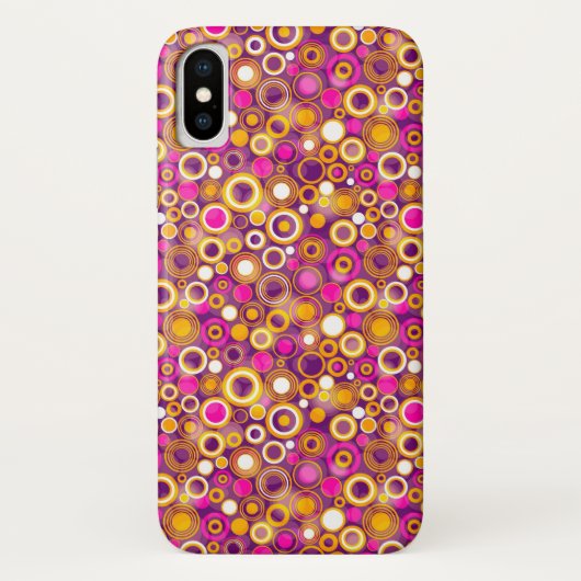 Violettes Tupfen-Muster Case-Mate iPhone Hülle (Rückseite)