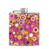 Violettes Tupfen-Muster Flachmann (Vorderseite)