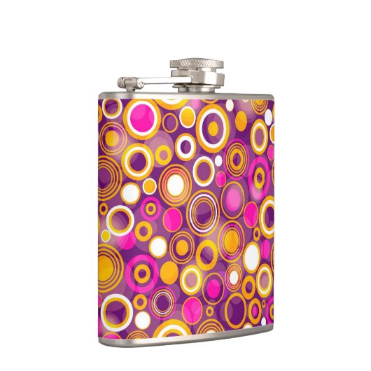 Violettes Tupfen-Muster Flachmann (Rechts)