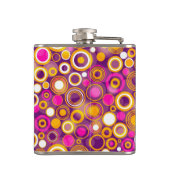 Violettes Tupfen-Muster Flachmann (Rückseite)