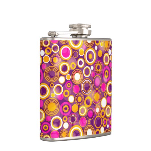 Violettes Tupfen-Muster Flachmann (Rechts)