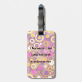 Violettes Tupfen-Muster Gepäckanhänger (Rückseite vertikal)
