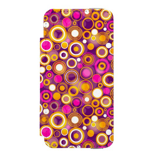 Violettes Tupfen-Muster Incipio iPhone Geldbeutel-Hülle (Folio Vorderseite)