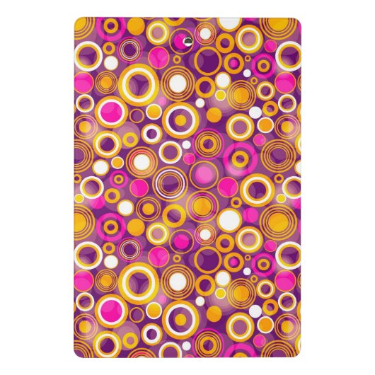 Violettes Tupfen-Muster Mini Klemmbrett (Rückseite)