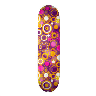 Violettes Tupfen-Muster Skateboard